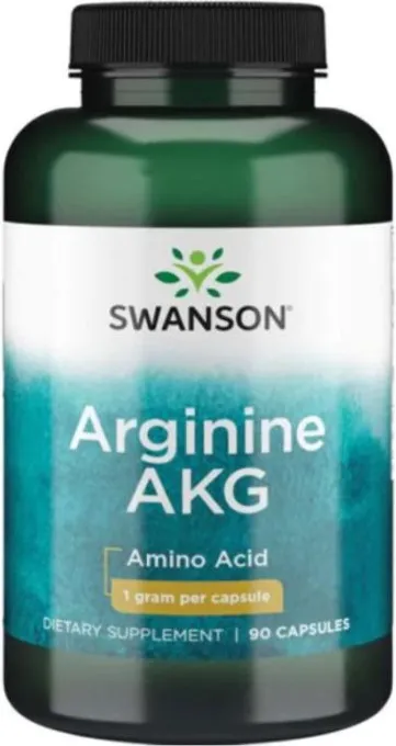 Swanson Arginine AKG Максимална Сила Аргинин АКГ Нитрик Оксид за енергия и мускулно здраве х90 капсули