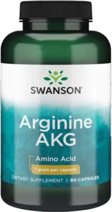 Swanson Arginine AKG Максимална Сила Аргинин АКГ Нитрик Оксид за енергия и мускулно здраве х90 капсули