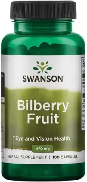 Swanson Bilberry Fruit Плодове от боровинка 470 мг х100 капсули