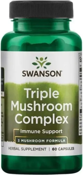 Swanson Triple Mushroom Complex Троен Комплекс Гъби Майтаке, Шийтаке, Рейши за имунитет х60 капсули