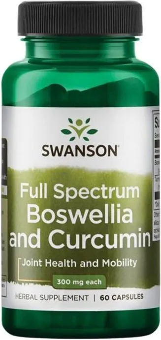 Swanson Full spectrum Boswellia & Curcumin Пълен спектър босвелия и куркумин 300 мг х 60 капсули