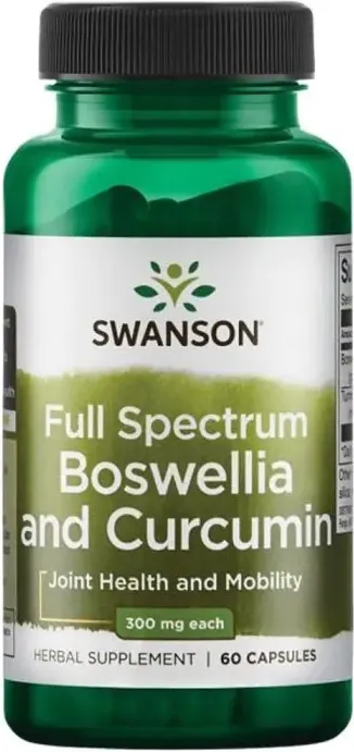 Swanson Full spectrum Boswellia & Curcumin Пълен спектър босвелия и куркумин 300 мг х 60 капсули