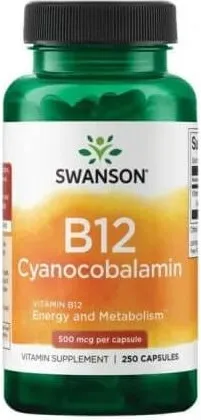 Swanson Vitamin B12 Витамин Б12 500 мкг х 250 капсули