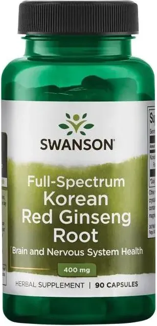 Swanson Full Spectrum Korean Red Ginseng Root Корен от корейски червен женшен 400 мг х 90 капсули