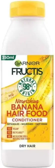 Garnier Fructis Banana Hair Food Подхранващ балсам за суха коса с банан 350 мл