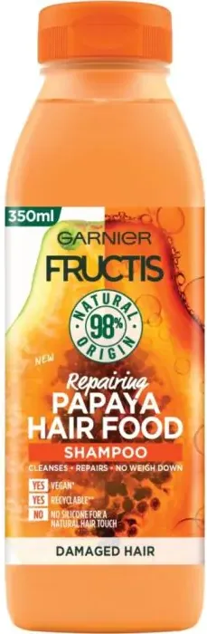 Garnier Fructis Papaya Hair Food Възстановяващ шампоан за увредена коса с папая 350 мл