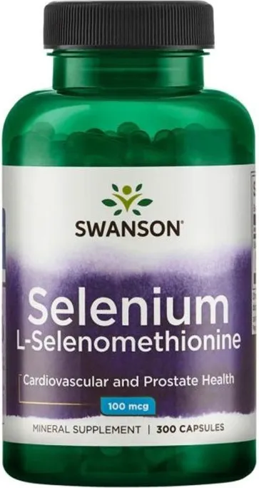 Swanson Selenium L-Selenomethionine Селен Л-селенометион 100 мкг х 300 капсули