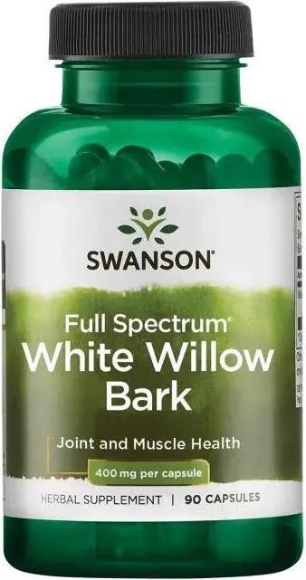 Swanson Full Spectrum White Willow Bark Пълен спектър кора от бяла върба 400 мг х 90 капсули