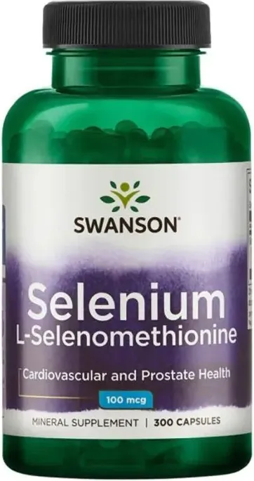 Swanson Selenium L-Selenomethionine Селен Л-селенометион 100 мкг х 300 капсули