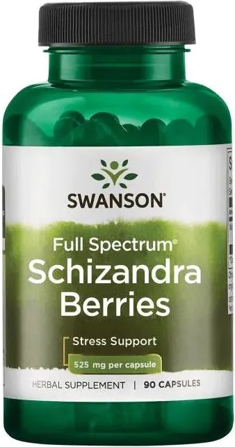 Swanson Full Spectrum Schizandra Пълен спектър плодове от Шизандра 525 мг 90 капсули