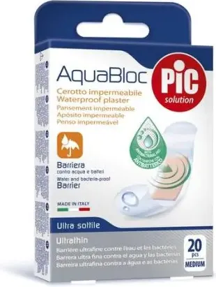 PIC Solution AquaBloc Medium Водоустойчиви пластири средни х20 бр Artsana Italia