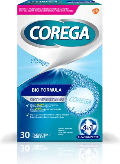 Corega Bio Formula За ежедневно почистване на протези 4в1 x30 бр