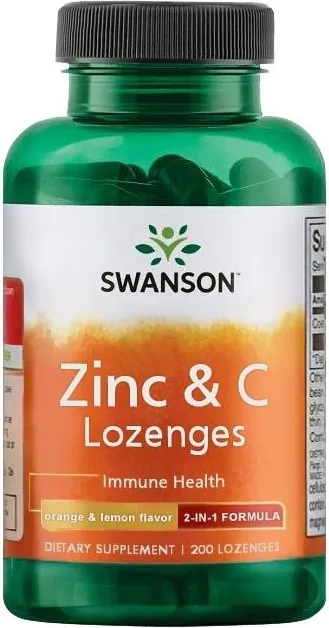 Swanson Zinc & C Lozenges Цинк и витамин C 25/100 мг х 200 таблетки за смучене