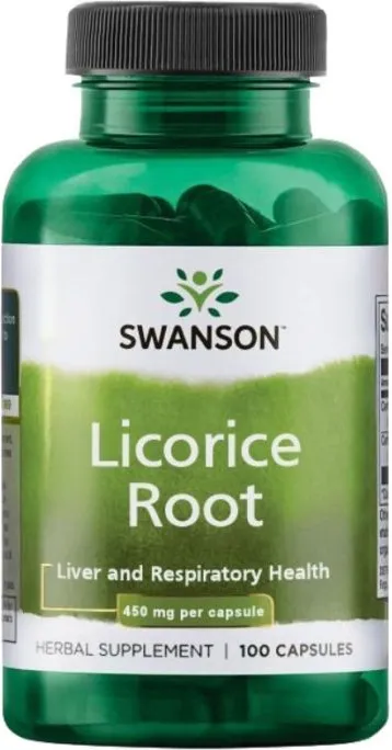 Swanson Licorice Root Корен от Женско Биле за черния дроб и дихателните пътища х100 капсули