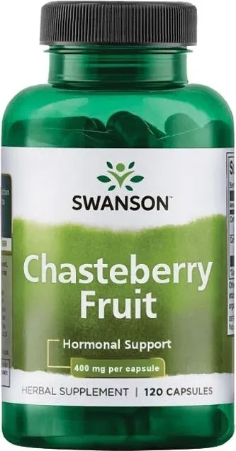 Swanson Chasteberry Fruit Плодове от Адамово дърво 400 мг х 120 капсули