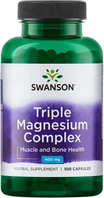 Swanson Triple Magnesium Complex Троен магнезиев комплекс 400 мг х100 капсули