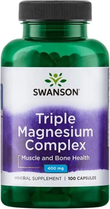 Swanson Triple Magnesium Complex Троен магнезиев комплекс 400 мг х100 капсули