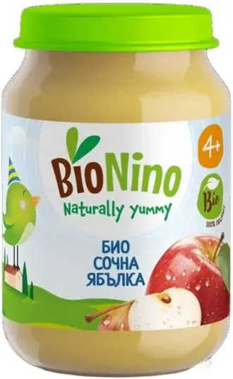 BioNino Био плодово пюре ябълка 4М+ 190 гр