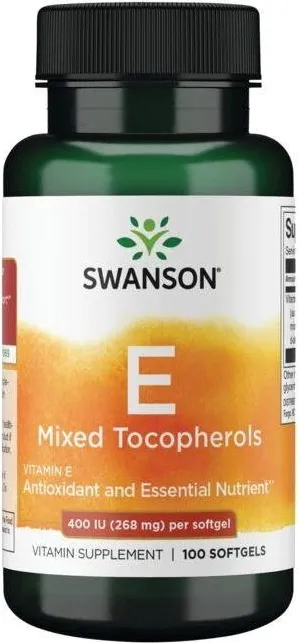 Swanson Vitamin E Mixed Tocopherols 400 IU Витамин Е Смесени Токофероли 268 мг х 100 софтгел капсули