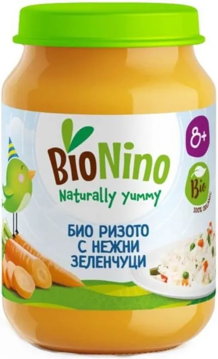 BioNino Био пюре ризото със зеленчуци 8М+ 190 гр