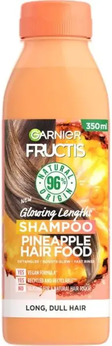 Garnier Fructis Pineapple Hair Food Шампоан за дълга коса без блясък с ананас 350 мл