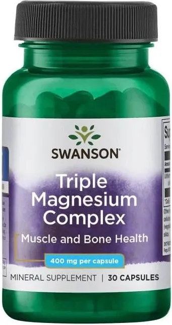 Swanson Triple Magnesium Complex Троен магнезиев комплекс 400 мг х 30 капсули