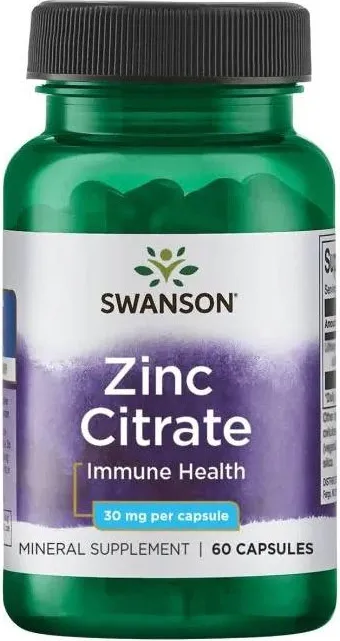 Swanson Zinc Citrate Цинков цитрат 30 мг 60 капсули