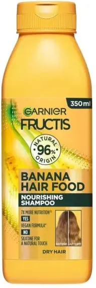 Garnier Fructis Banana Hair Food Подхранващ шампоан за суха коса с банан 350 мл