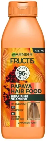 Garnier Fructis Papaya Hair Food Възстановяващ шампоан за увредена коса с папая 350 мл