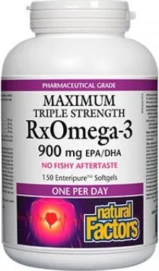 Natural Factors Maximum Triple Strength Rx Omega 3 поддържа сърдечно-съдовото здраве 900 мг х 150 софтгел капсули