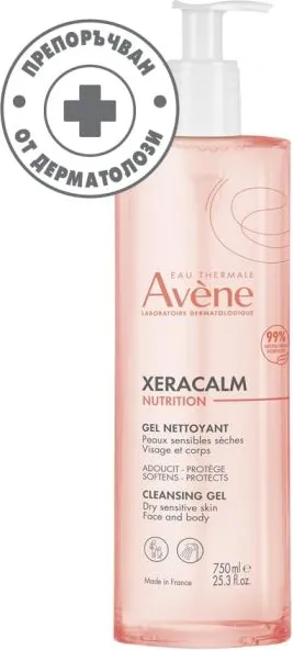 Avene Xeracalm Nutrition Душ-гел за лице и тяло 750 мл