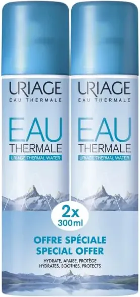 Uriage Eau Thermale Хидратираща и успокояваща термална вода 2 х 300 мл Комплект