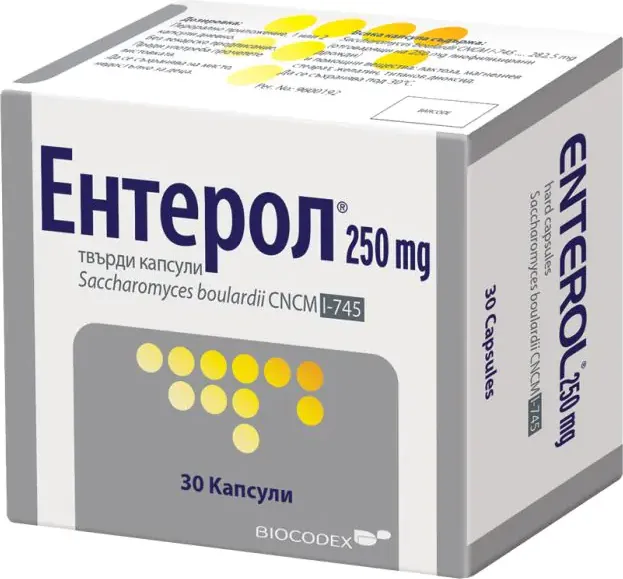 Ентерол при остра инфекциозна диария 250 мг x 30 капсули Biocodex