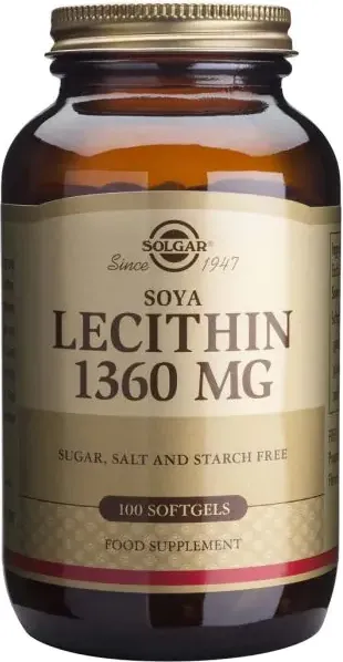 Solgar Lecithin Лецитин при висок холестерол 1360 мг х100 капсули