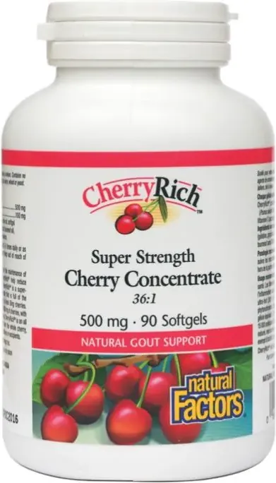 Natural Factors CherryRich Cherry Concentrate Череша Супер концентрат – при подагра 500 мг х 90 капсули