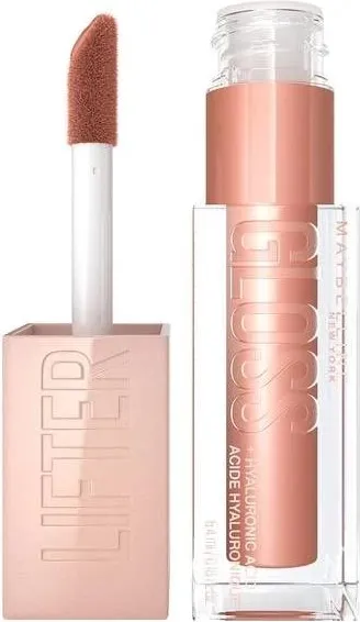 Maybelline Lifter Gloss Хидратиращ гланц за обемни и плътни устни с хиалуронова киселина, цвят 008 Stone