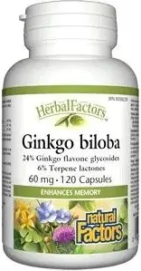 Natural Factors Ginkgo Biloba за памет и концентрация 60 мг х 120 капсули