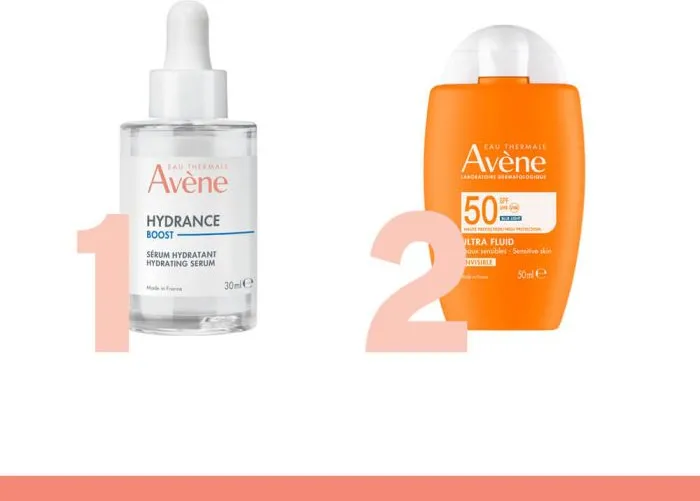 Avene Hydrance Boost Хидратиращ серум-концентрат за лице 30 мл + Avene Слънцезащитен Ултра флуид SPF50+ 50 мл Комплект