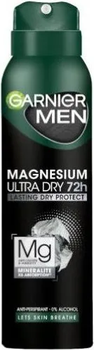 Garnier Men Magnesium Ultra Dry 72h Део спрей против изпотяване за мъже 150 мл