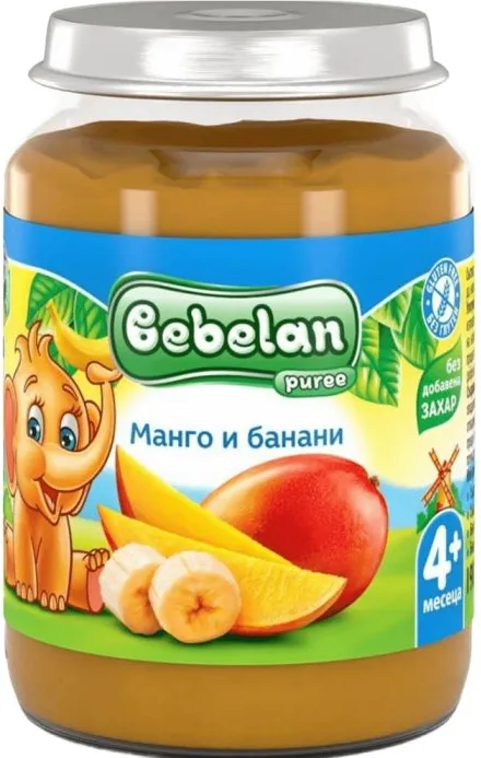 Bebelan Манго и банани Пюре 4М+ 190 гр