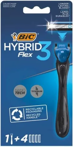 BIC Hybrid Flex 3 Самобръсначка за мъже + резервни ножчета 1+4