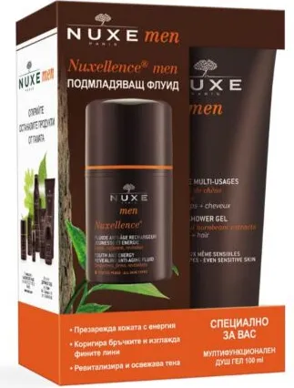 Nuxe Men Nuxellence Подмладяващ флуид 50 мл + Подарък: Nuxe Men Душ гел за коса и тяло 100 мл Комплект