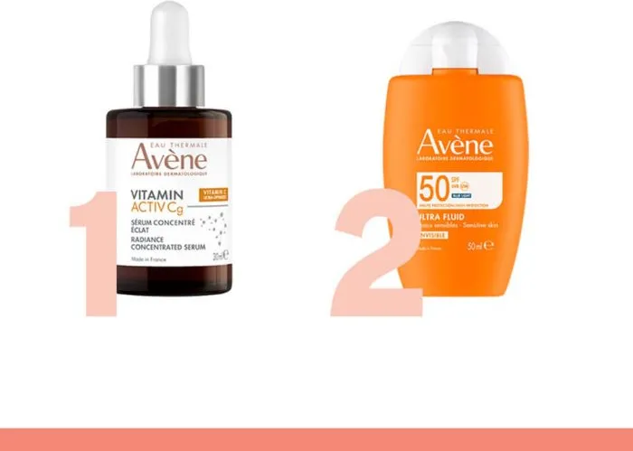 Avene Vitamin Activ Cg Озаряващ коригиращ серум 30 мл + Avene Слънцезащитен Ултра флуид SPF50+ 50 мл Комплект