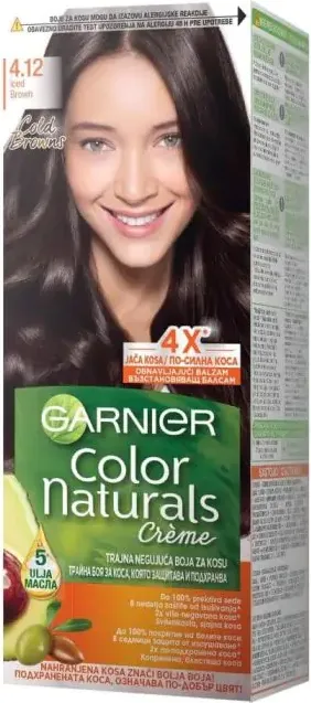 Garnier Color Naturals Трайна боя за коса, Cold  Browns 4.12 Iced Brown