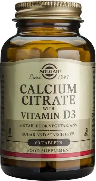 Solgar Calcium Citrate with Vitamin D3 Калциев Цитрат + Витамин D3 250 мг х60 таблетки