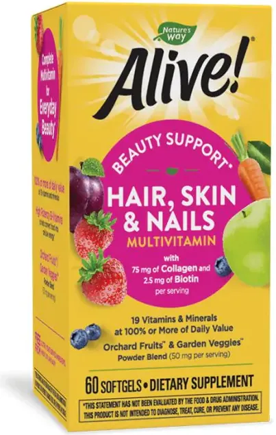 Nature's Way Alive Hair Skin Nails Алайв мултивитамини за коса, кожа и нокти х60 софтгел капсули