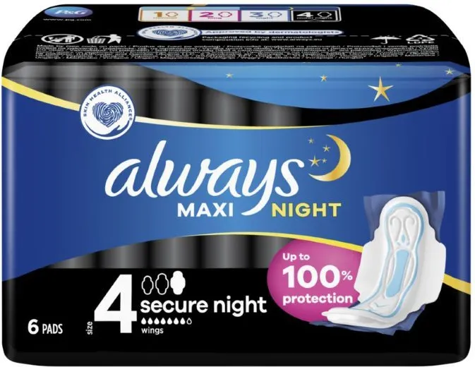 Always Secure Night Дамски превръзки х 6 броя