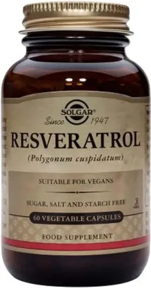 Solgar Resveratrol Pecвepaтpoл за черния дроб 100 мг х60 капсули
