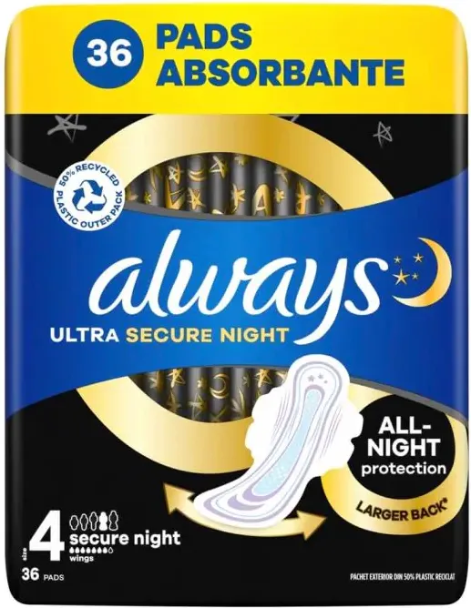 Always Ultra Night Дамски превръзки х 36 бр, размер 4