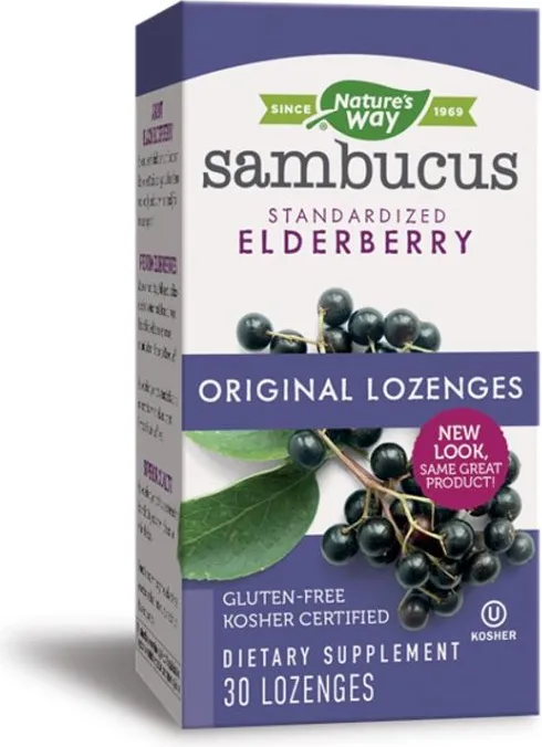 Nature's Way Sambucus Original Lozenges Пастили с черен бъз за силен имунитет и тонус 200 мг х30 таблетки за смучене